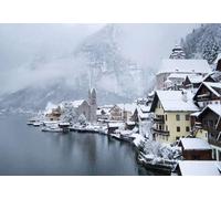 adrium Immagine poster 70 x 50 cm: villaggio di Hallstatt, in Austria. Bellissimo villaggio nella valle di montagna vicino al lago (94848236)