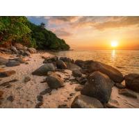 adrium Poster 100 x 70 cm: spiaggia tropicale al tramonto bellissimo sfondo naturale Nai Yang Beach Phuket Thailandia (149217861)