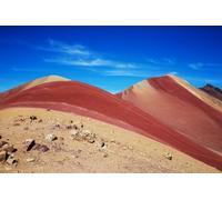 adrium Poster 110 x 70 cm: scena escursionistica in Vinicunca, regione di Cusco, Perù, Montana de Siete Colores, Rainbow Mountain (85130967)