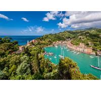 adrium Poster 130 x 90 cm: villaggio Portofino sulla costa ligure in Italia (73342728)