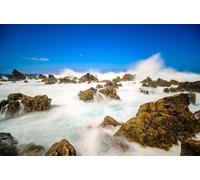 adrium Quadro composito di alluminio 50 x 30 cm: Porto Moniz - Esposizione a lungo termine di rocce e onde sulla costa vulcanica - Splendido scenario paesaggistico dell'isola (139901664)