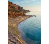 adrium Quadro composito di alluminio 70 x 90 cm: scogliere di sabbia colorata e spiaggia vuota. Costa del Mar Nero vicino a Odessa, Ucraina (146777023)