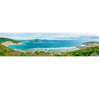 adrium Quadro composito in alluminio 120 x 30 cm: Costa tropicale isolata palme d'acqua trasparenti tempestose, baia non sviluppata Quy Nhon Nha Trang, Vietnam (146365143)