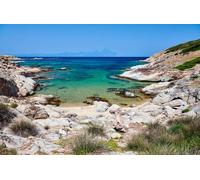 adrium Quadro composito in alluminio 80 x 50 cm: Bella spiaggia e paesaggio costiero roccioso, Sithonia, Grecia (116773502)