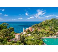 adrium Quadro composito in alluminio 90 x 60 cm: villaggio Portofino sulla costa ligure in Italia (70425441)