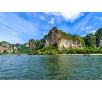 adrium Quadro in alluminio composito 110 x 70 cm: Railay West Beach con splendida formazione rocciosa e paesaggio nella provincia di Krabi ? costa tropicale con (131831102)