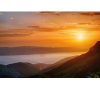 adrium Quadro in alluminio composito 110 x 70 cm: splendida scena del tramonto sulla costa adriatica in Croazia (105781857)