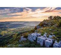 adrium Quadro in alluminio composito 110 x 70 cm: splendido paesaggio al tramonto in Croazia vicino alla città di Buzet (80674870)