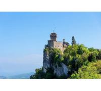 adrium Quadro in alluminio composito 80 x 50 cm: vista sorprendente di De La Fratta o Cesta, una delle tre vette della città di San Marino. Foto estiva di San Marino Secondo