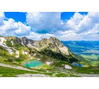 adrium Quadro in alluminio composito 90 x 60 cm: splendido scenario del lago di Gaisalp e del Rubihorns a Oberstdorf, vista dalla testa di Deinenkopf, Alpi di Algovia (154169509)
