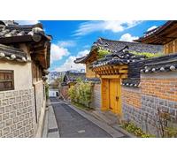 adrium Quadro in legno 90 x 60 cm: Bukchon Hanok Distretto storico di Alley a Seul, Corea del Sud (53120526)