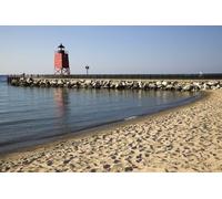 adrium Quadro poster 110 x 70 cm: Charlevoix South Pier Lighthouse visto dalla spiaggia (5834733)