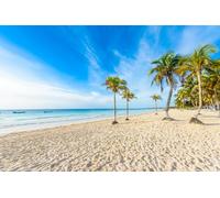 adrium Quadro su tela 140 x 90 cm: Paradise Beach anche Playa Paraiso a Sunrise - bella e tropicale costa caraibica di Tulum a Quintana Roo, Riviera (90399871)