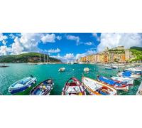 adrium Quadro su tela 140x60 cm: Bella città di pescatori di Portovenere vicino a Cinque Terre, Liguria, Italia(43490585)