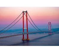 adrium Quadro su tela 50 x 30 cm: il progetto Canakkale ponte e autostrada comprende 88 km di autostrada, compreso il ponte Çanakkale, costruito nel 1915, e 13 km (184858702)