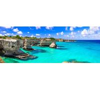 adrium Quadro su tela 80 x 30 cm: Bella Torre Sant? Andrea, vista con incredibili rocce e mare turchese, Salento, Puglia, Italia.(144863405)