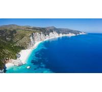 adrium Quadro su tela 90 x 50 cm: spiaggia di Fteri lontana e nascosta nell'isola di Cefalonia, Grecia, Europa (176250502)