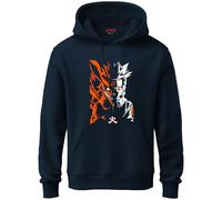 ADRO Felpa con cappuccio da uomo con stampa Naruto Uzumaki, 100% cotone 340 g/m², tessuto caldo e morbido., Blu marino, 44