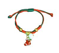 Adrosstoller Braccialetto di Natale intrecciato a mano luminoso multicolore intrecciato gioielli dell'amicizia braccialetti di perline per regalo, come descritto, nessuna pietra preziosa