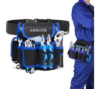ADRUOX Cintura porta attrezzi, cintura porta attrezzi per elettricisti, falegnami, tecnici edili, giardinaggio, colore blu