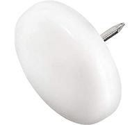 Adsamm PG-N-WH-30-100 100 feltrini in plastica con chiodo, Bianco, Ø 30 mm