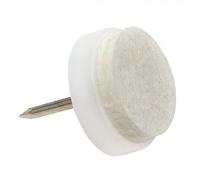 Adsamm® / 100 x feltrini con chiodo / bianchi / Ø 17 mm / tondi / scivoli in plastica con chiodo e base in feltro / piedini protettivi per mobili Adsamm® Quality