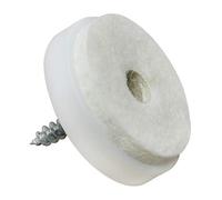Adsamm® / 100 x feltrini con vite / bianchi / Ø 28 mm / tondi / scivoli in plastica con vite e base in feltro / piedini protettivi per mobili Adsamm® Quality