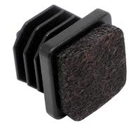 Adsamm® / 100 x puntali alettati a incastro con feltro/neri / 14x14-16x16 mm/quadrati/piedino in polietilene con feltro per gambe di mobili in tubolare/puntale protettivo per arredi