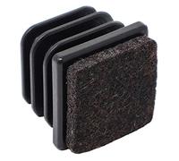 Adsamm® / 100 x puntali alettati a incastro con feltro/neri / 21x21-23x23 mm/quadrati/piedino in polietilene con feltro per gambe di mobili in tubolare/puntale protettivo per arredi