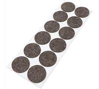 Adsamm® / 12 x feltrini autoadesivi in lana/marrone/Ø 40 mm/tondi/piedini per mobili in feltro naturale extra soft da 3 mm di spessore/pad protettivi per arredi Adsamm® Quality
