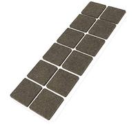 Adsamm® / 12 x feltrini autoadesivi/Marrone / 35x35 mm/Quadrato/piedini per mobili in feltro da 3.5 mm di spessore/pad protettivi per arredi