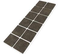 Adsamm Feltrini autoadesivi per mobili – 12 pezzi, quadrati 40x40 mm, marrone, 3,5 mm
