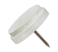 Adsamm® / 16 x feltrini con chiodo / bianchi / Ø 24 mm / tondi / scivoli in plastica con chiodo e base in feltro / piedini protettivi per mobili Adsamm® Quality