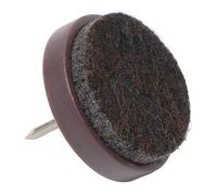 Adsamm® / 16 x feltrini con chiodo / marrone / Ø 24 mm / tondi / scivoli in plastica con chiodo e base in feltro / piedini protettivi per mobili Adsamm® Quality