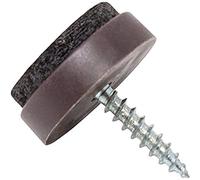 Adsamm® / 16 x feltrini con vite / marrone / Ø 20 mm / tondi / scivoli in plastica con vite e base in feltro / piedini protettivi per mobili Adsamm® Quality