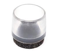 Adsamm® / 16 x puntali avvolgenti esterni con feltro / trasparenti / Ø 17 - 18 mm / tondi / piedini in EVA con base in feltro per gambe di mobili tonde / puntali protettivi per arredi Adsamm® Quality