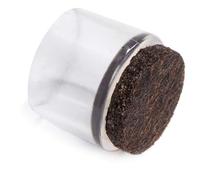 Adsamm® / 16 x puntali avvolgenti esterni con feltro / trasparenti / Ø 24 - 25 mm / tondi / piedini in EVA con base in feltro per gambe di mobili tonde / puntali protettivi per arredi Adsamm® Quality