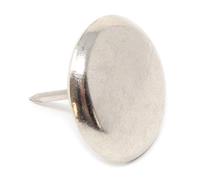 Adsamm® / 16 x scivoli in metallo con chiodo / argento / Ø 30 mm / tondi / puntali in metallo nichelato con chiodo / piedini protettivi per arredi Adsamm® Quality