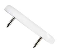 Adsamm® / 16 x scivoli in plastica con 2 chiodi / bianchi / 18x44 mm / rettangolari / puntali sottosedia in polietilene con chiodi / piedini protettivi per arredi