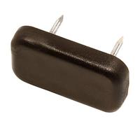 Adsamm® / 16 x scivoli in plastica con 2 chiodi / marrone / 18x30 mm / rettangolari / puntali sottosedia in polietilene con chiodi / piedini protettivi per arredi