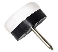 Adsamm® / 16 x scivoli in plastica con chiodo e pad ammortizzante / bianchi / Ø 20 mm / tondi / puntali in polietilene con cuscinetto in PVC / piedini protettivi per arredi Adsamm® Quality