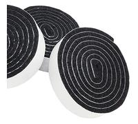 Adsamm® / 3 x rotoli di feltro autoadesivo/Nero / 19x1000 mm/Nastro/feltro adesivo da 3.5 mm di spessore in nastro/pad protettivi per arredi