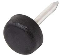 Adsamm PG-N-BL-10-32 32 feltrini in plastica con chiodo, Nero, Ø 10 mm