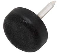 Adsamm PG-N-BL-15-32 32 feltrini in plastica con chiodo, Nero, Ø 15 mm