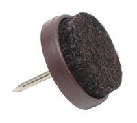 Adsamm® / 32 x feltrini con chiodo / marrone / Ø 20 mm / tondi / scivoli in plastica con chiodo e base in feltro / piedini protettivi per mobili Adsamm® Quality