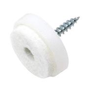 Adsamm® / 32 x feltrini con vite / bianchi / Ø 24 mm / tondi / scivoli in plastica con vite e base in feltro / piedini protettivi per mobili Adsamm® Quality