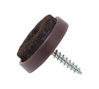 Adsamm® / 32 x feltrini con vite / marrone / Ø 24 mm / tondi / scivoli in plastica con vite e base in feltro / piedini protettivi per mobili Adsamm® Quality