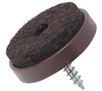 Adsamm® / 32 x feltrini con vite / marrone / Ø 28 mm / tondi / scivoli in plastica con vite e base in feltro / piedini protettivi per mobili Adsamm® Quality