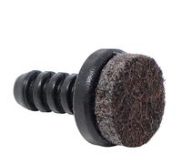 Adsamm® / 32 x puntali alettati a incastro con feltro/neri/Ø 5-6 mm/tondi/piedini in polietilene con feltro per gambe di mobili in tubolare/puntali protettivi per arredi