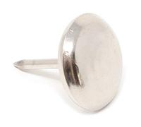 Adsamm® / 32 x scivoli in metallo con chiodo / argento / Ø 18 mm / tondi / puntali in metallo nichelato con chiodo / piedini protettivi per arredi Adsamm® Quality